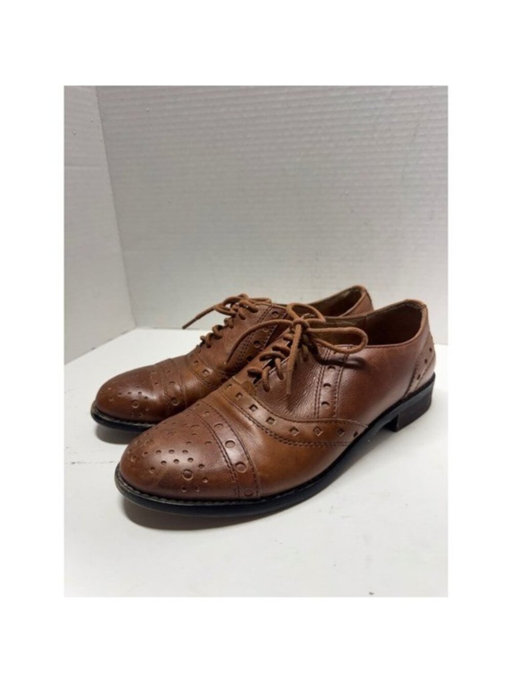 Miz Mooz Monaco Tan Brown Leather Brogue Oxford Lace Up Shoes Menswear Style 8